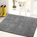 PURRUGS Dirt Trapping Door Mat 24" x 35.5", Non-Slip Machine Washable Entry Rug, Shoe Scraper, Dog Doormat, Super Absorbent Welcome Mat for Front & Back Door, Muddy Shoes & Paws, Light Grey-Dark Grey