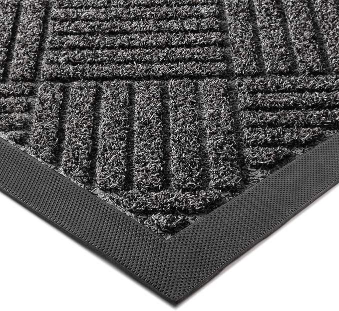 Front Door Mat Outside Entrance, 6' x 4' Heavy Duty Indoor Outdoor Door Mats for Entryway, Trap Dirt Outdoor Doormat Low Profile, Non Slip Welcome Mats for Front Door, Artificial Grass