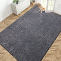 PURRUGS Easy Care Area Rug 6ft x 9ft, Non-Slip Washable Entryway Rug, Stain Resistant Accent Rug for Hallway, Living Room, Bedroom and Mudroom, Bluish Grey-Black