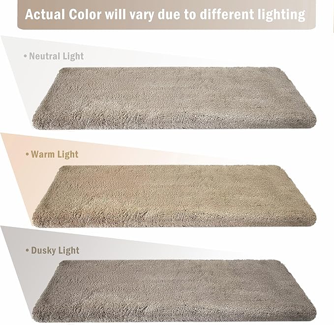 PURE ERA Carpet Stair Treads Ultra Plush 8" X 30" Soft Indoor Stair Protectors Pet-Friendly Non-Slip Skid Resistant Tape Free Washable Reusable(14 Pieces, Cream Gray)