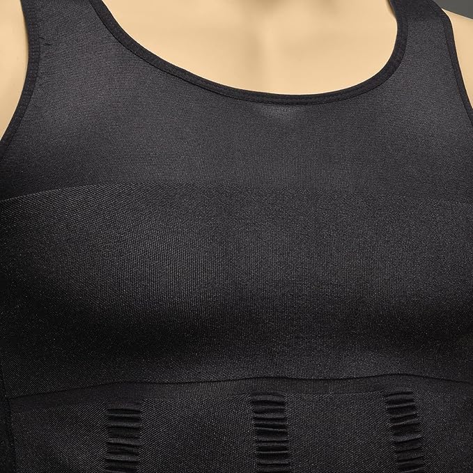 Odoland Mens 3 Pack Body Shaper Slimming Tummy Vest Thermal Compression Shirt Tank Top Shapewear
