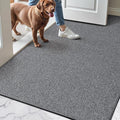 LUMI Indoor Door Mat 36"x56", Ultra Thin Low Profile Non-Slip Doormat for Home Entrance, Absorbent & Stain-Resistant Welcome Mats, Washable Entryway Mat for Front Door, Patio, Porch, Grey