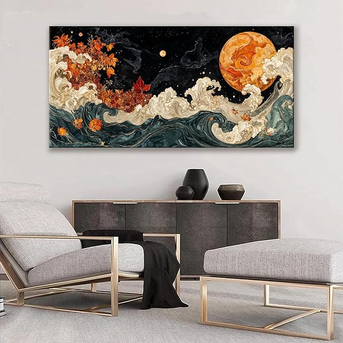 Large Wall Art For Living Room Boho Abstract Modern Wall Artwork Prints Colorful Canvas Art Wall Decor Painting Pictures Abstract Black Wall Decor For Home Bedroom Office Ready To Hang 29" × 58"