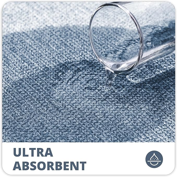 Bath Mat,Ultra Thin Bathroom Runner Rugs,Large Bath Mats for Bathroom,Quick Dry,Non-Slip,Machine Washable,Low Pile,Bath Rug,Shower Outside,Sink,Home Decor Accessories.Blue,1'9"x3'11"（21x47inch）