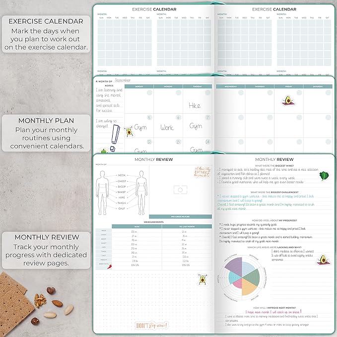 Clever Fox Meal Planner PRO – Weekly Meal Prep Journal with Grocery List & Weigh Loss Tracker – Diet, Fitness & Welness Log Book – Nutrition Diary Notebook – Lasts 12 Months, 7x10” (Turquoise)