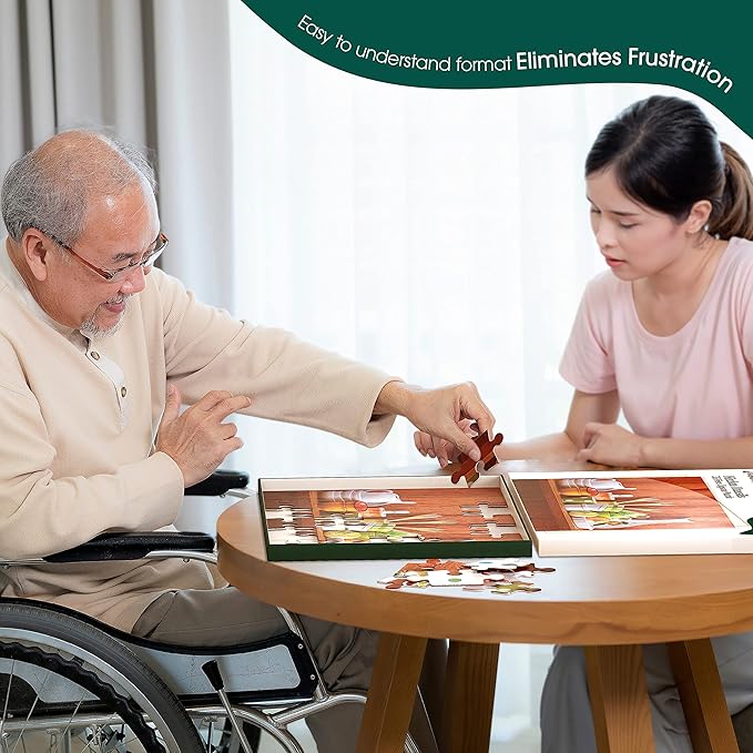 Keeping Busy 35 Piece Kitchen Dementia Puzzles for Seniors | Color Coded with Templates Easy Puzzles for Dementia Patients Gifts for Elderly Women in Nursing Home & Men Gift for Nursing Home Residents