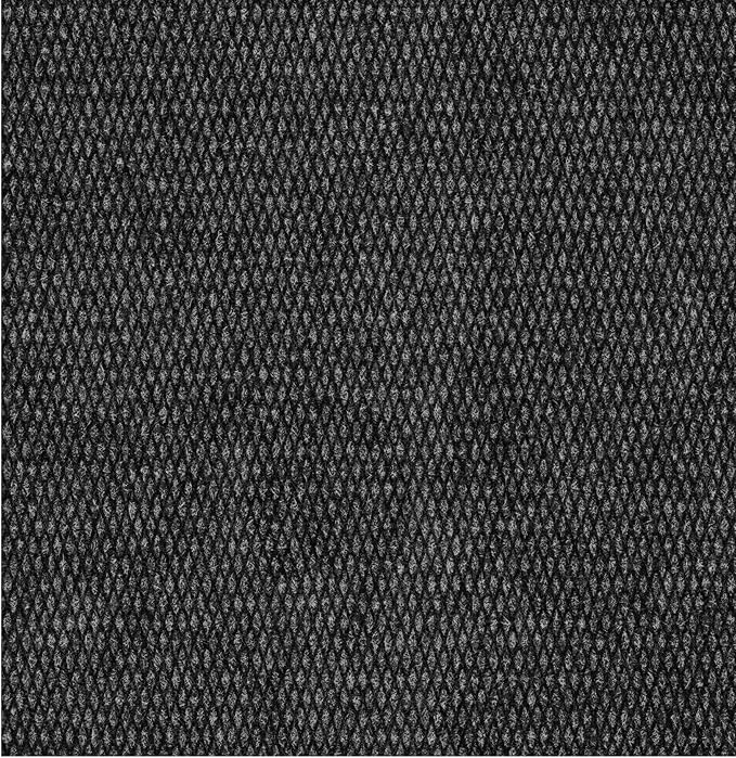 Ottomanson Commercial Scrape Rib Entry Mat – Heavy Duty Ribbed Floor Mat for High Traffic – Non Slip Rubber Back, Waterproof – Indoor Outdoor Use for Offices, Schools, Lobbies, 2' x 42', Black