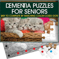 Keeping Busy 35 Piece Kittens Dementia Puzzles for Seniors | Color Coded with Templates Easy Puzzles for Dementia Patients Gifts for Elderly Women in Nursing Home & Men Gift for Nursing Home Residents