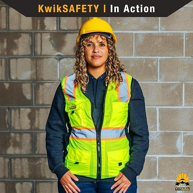 KwikSafety - Charlotte, NC - FIRST LADY Safety Vest for Women, High Visibility Reflective Strips, Meets ANSI & OSHA