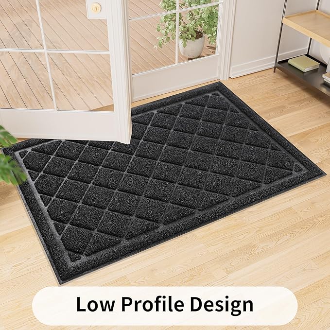 Front Door Mat Indoor Outdoor, 60" x 36" Non Slip Welcome Doormat for Entryway, Heavy Duty Low Profile Entrance Rug for High Traffic Areas, Patio, Outside Entry, Yard, Porch Waterproof