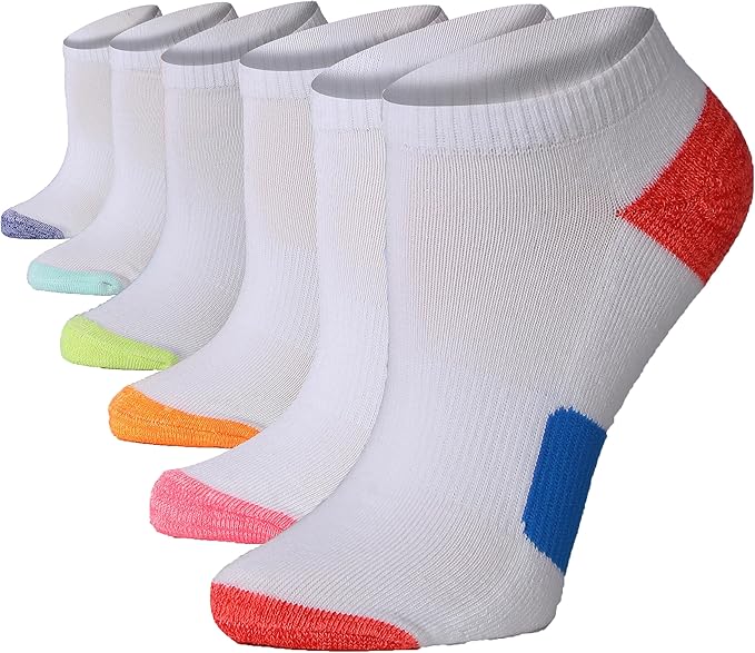 Tipi Toe Women’s 6-Pack Athletic Cushioned Running Ankle Socks – Soft, Breathable Fabric with Arch Support for Comfort