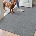 LUMI Ultra Thin Door Mat for Entryway,32"x48" Low Profile Non Slip Rubber Backing Indoor Doormat, Easy Clean Welcome Entrance Mat for Inside House, Patio,Dark Grey