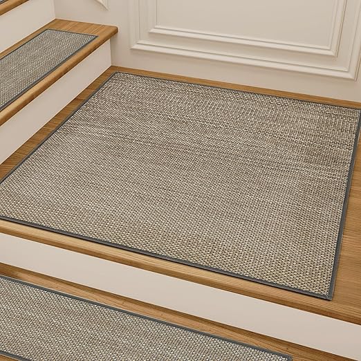 Comfortable Stair Landing Carpet Non Slip Breathable Chenille Rug for Wooden Steps Rubber Backing Landing Mat Covers Indoor Absorbent with Rubber Backing 30"X30" Black White