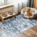 Runners for Hallways Ultra Non-Slip 2x4 Washable Kitchen Rug Abstract Tear and Stain Resistance No Pile Hand-Woven Style Lightweight Runners for Entryway, Laundry Room, Bedside, Blue