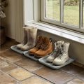 Navaris Set of 3 Shoe Drip Trays - Multi-Purpose Boot Tray for Rain Boots, Winter Boots, Sneakers - Indoor and Outdoor Use in All Seasons - Gray, S