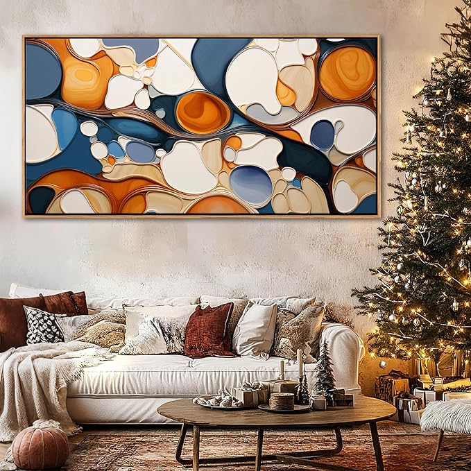 Abstract Wall Art - Modern Colorful Canvas Wall Art for Living Room- Large Framed Decorations, Wall Decor for Bedroom - Office Artwork Wall Decor