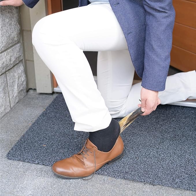 Lucky Franc's Real Horn Shoe Horn. Dress Shoe Horn for Men. Hand Crafted Luxury Horn Shoehorn for Home/Travel Use. Genuine Bull Ox Horns. A Fancy Natural Shoehorn Gift Idea. 7.25"x2" in Gift Box.
