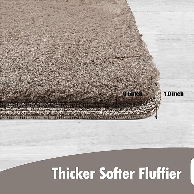 PURE ERA Carpet Stair Treads Ultra Plush 8" X 30" Soft Indoor Stair Protectors Pet-Friendly Non-Slip Skid Resistant Tape Free Washable Reusable(2 Pieces, Brown)