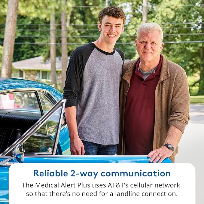 ADT Medical Alert Plus - in-Home Medical Alert System for Seniors - Cellular 4G Coverage, 600ft Pendant Range, Home Temperature Monitoring, 24/7 U.S. Based Monitoring (Fall Detection Pendant)