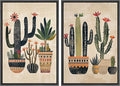 MUDECOR Framed Canvas Print Wall Art Set Mexican Cactus Tropical Botanical llustrations Modern Art Decorative Bohemian Calm/Zen for Living Room, Bedroom, Office - 16"x24"x2 Black