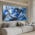 Abstract Wall Art Decor Modern Wall Art Pictures for Living Room Abstract Canvas Art Wall Decor Large Blue Wall Art Prints Artwork for Walls Black and White Wall Art Decor Home Office Decor 24" X 48"