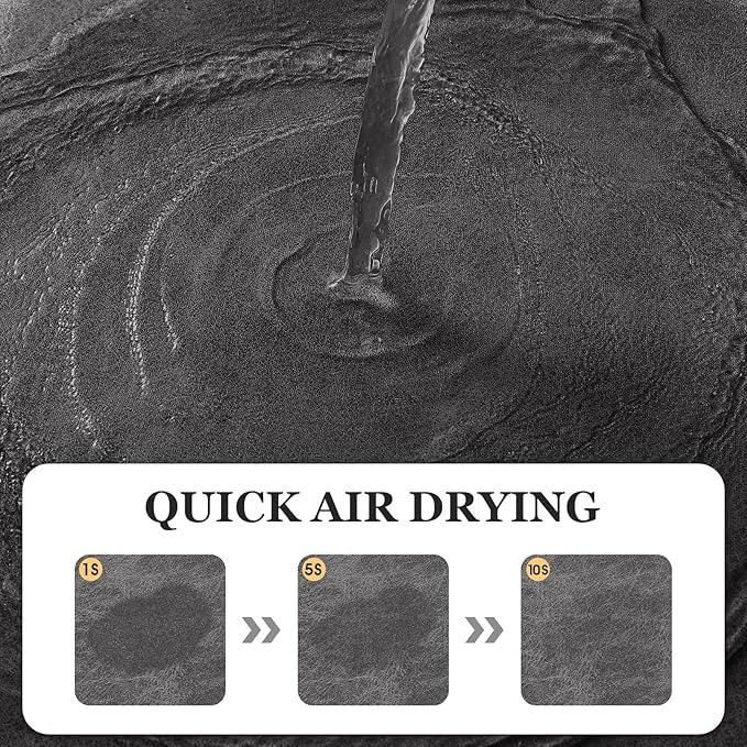 ACCUMTEK Ultra Thin Bath Mat, Upgrade Backing Non Slip Thin Bath Mats Fit Under Door, Quick Dry Ultra Absorbent Bathroom Rugs, Machine Washable Bath Rugs for Bathroom, Charcoal Gray/Crackle/32 x20