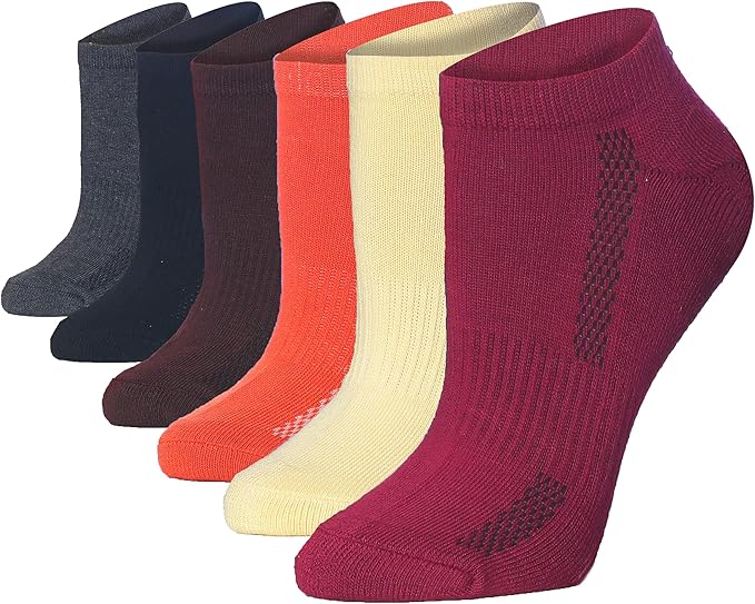 Tipi Toe Women’s 6-Pack Athletic Cushioned Running Ankle Socks – Soft, Breathable Fabric with Arch Support for Comfort