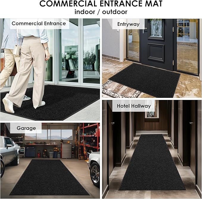 2′ x 57′ Front Door Mat Indoor Outdoor Entrance, Commercial Floor Mat Heavy Duty Dirt Trapper Entryway Doormat, Custom Size Non Slip Rubber Backing Welcome mat, Door Mat for High Traffic Area
