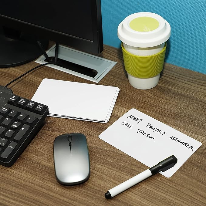 Dry Erase Magnets Set - 12 Pack - 6x4 in Whiteboard Magnetic Notes Planning Pads Labels - Large White Board Magnet Strips Name Tags for Home and Office