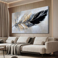 YISXINOAG Canvas Art Wall Decor Modern Abstract Wall Decor Canvas Wall Art for Bedroom Home Artwork Prints Modern Home Decorations Black and Gold Minimalist Feather Abstract Art Size 20"X40"