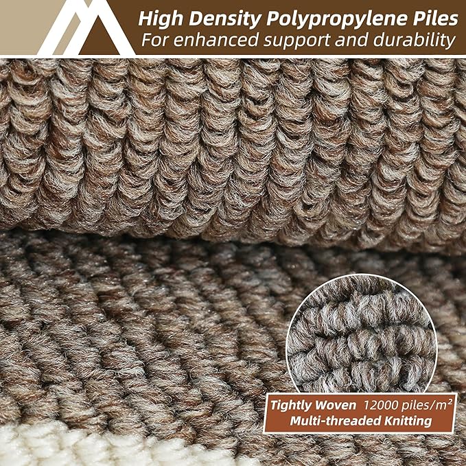 COSY HOMEER Long Kitchen Floor Mats for in Front of Sink Super Absorbent Kitchen Rugs and Mats 24"x79" Non-Skid Kitchen Mat Standing Mat Washable,Polypropylene,Brown,Frame