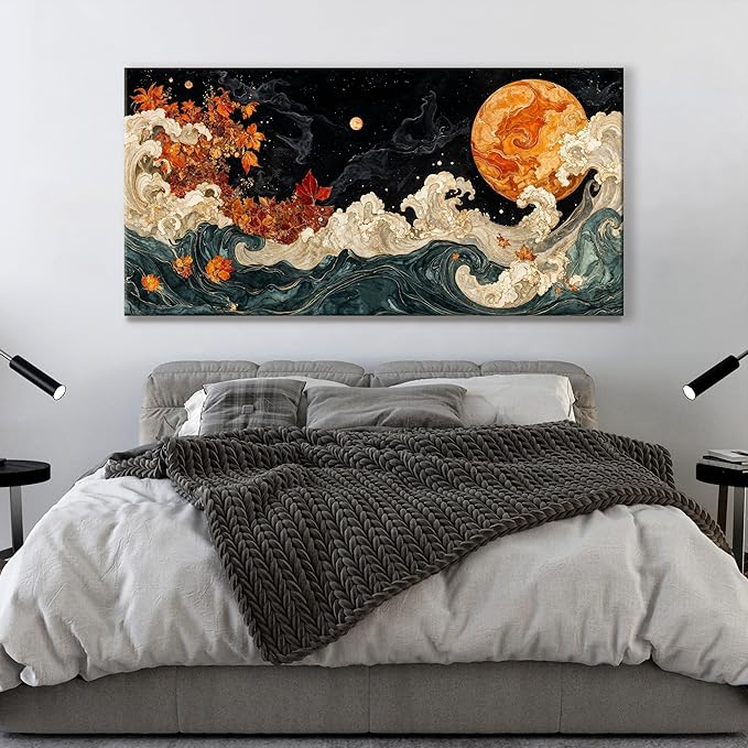 Large Wall Art For Living Room Boho Abstract Modern Wall Artwork Prints Colorful Canvas Art Wall Decor Painting Pictures Abstract Black Wall Decor For Home Bedroom Office Ready To Hang 29" × 58"