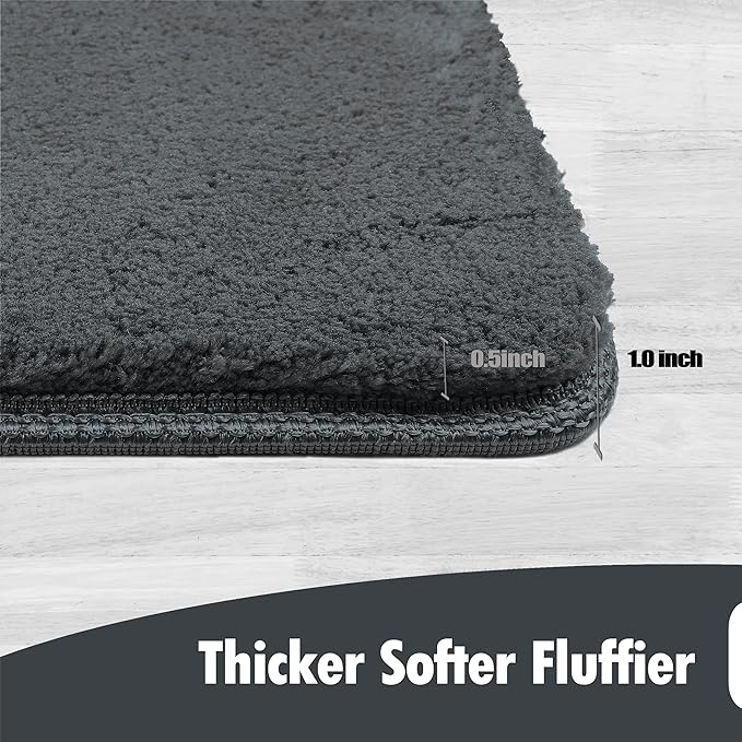 PURE ERA Carpet Stair Treads Ultra Plush 8 x 30 inch Soft Indoor Stair Protectors Pet-Friendly Non-Slip Skid Resistant Tape Free Washable Reusable(7 Pieces,Dark Gray)