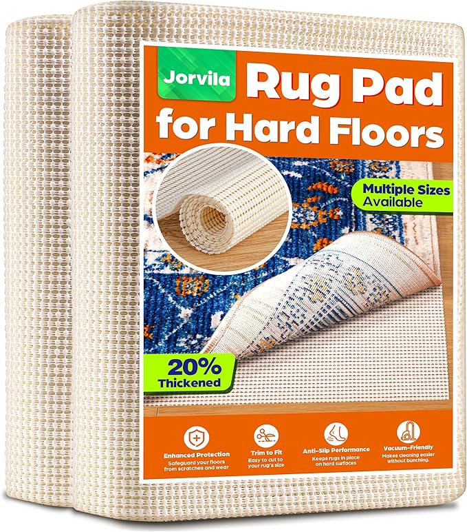 Non-Slip Rug Pad Gripper 2.5x14 Feet, Anti Skid Mat for Kitchen Hallway Runner Rug, Keeps Rugs in Position and Safe, Thick Cushioned Carpet Pad for Hardwood Floors Protection