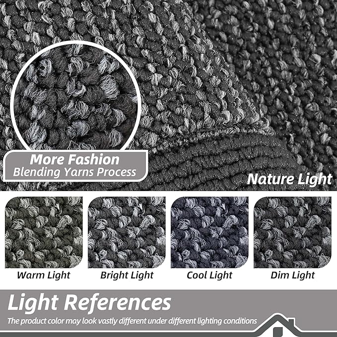 BEQHAUSE Indoor Door Mat 36" x 60", Dirt Trapper Door Mats Non-Slip Entryway Rugs Washable, Resist Dirt Absorbent Welcome Mat, Low Profile Floor Mats for Front Back Door and Entryway, Charcoal