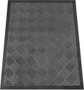 Indoor Outdoor Door Mat, 4’x 3' Doormat for Entryway, Rubber Backing Non Slip Front Door Mat Outside Entrance, Super Absorbent Commercial Floor Mat for Home Office, Gray
