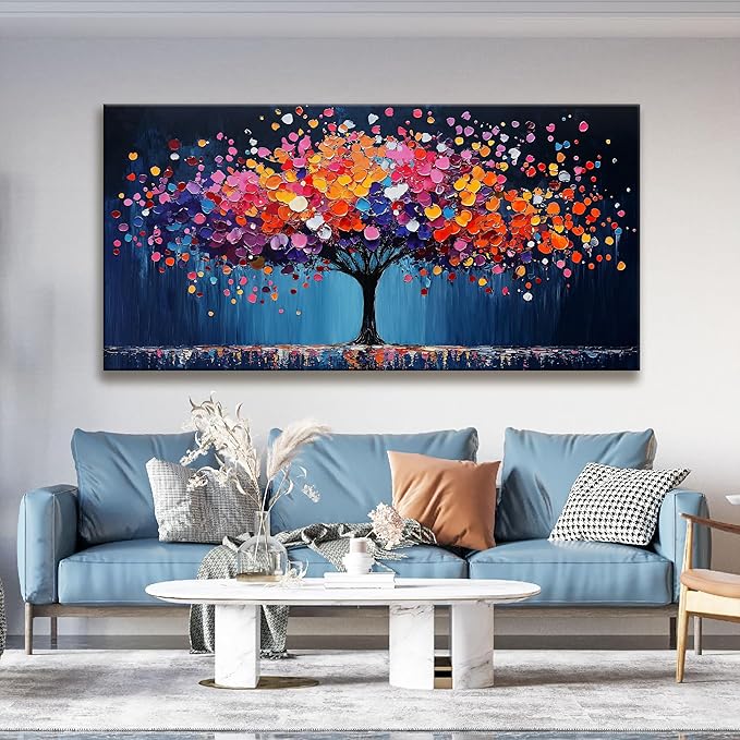 Canvas Art Wall Decor Abstract Tree Large Wall Art For Living Room Modern Abstract Wall Decor Prints Pictures Colorful Tree Of Life Wall Art Picture For Bedroom Hotel Office Home Decoration 29 X 58 Inch