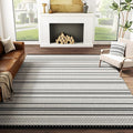jinchan Geometric Honeycomb 8x10 Area Rugs - Moroccan Machine Washable Low-Pile Stain Resistant Modern Ultra-Thin Non-Slip Carpet for Kitchen Living Room Bedroom Dining Room (8x10ft, Black)
