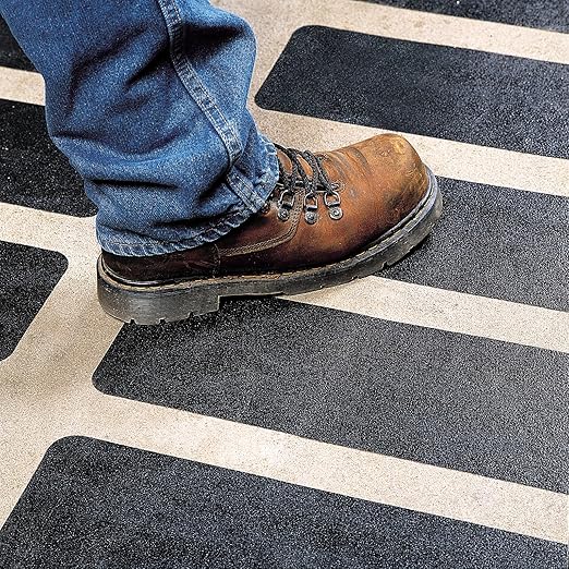 S&X Anti Slip Tape and Treads 6" x 24" 10-Pack Black Heavy Duty Non-Slip Strips for Outdoor Steps Stairs Decks Boats - High Grip, Waterproof, Oil-Proof