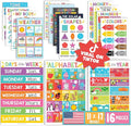 Hadley Designs 16 Educational Posters for Classroom Decor - Colorful Educational Posters for Toddlers 1-3, Toddler Learning Poster for Kids Ages 3-5, Kindergarten & Preschool Classroom Must Haves