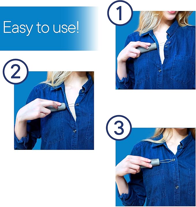 RMS Button Hook with Zipper Pull - Button Assist Device with Comfort & Wide Grip, Shirt & Coat Buttoning Aid Ideal for Limited Dexterity Caused by Arthritis (Grey)