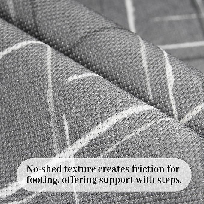 Gray Runner Rug Ultra Non-Slip 2x8 Washable Entryway Rug Modern Tear and Stain Resistance No Pile Hand-Woven Style Lightweight Runners for Hallways, Kitchen, Laundry Room, Bedside, Gray