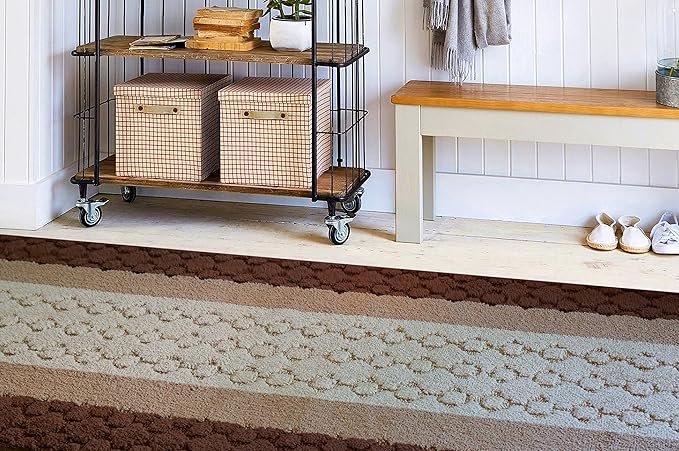 Custom Size Hallway Runner Rug Brown Color 31 inch Wide Select Your Length Non-Slip (Skid Resistance) Rubber Backing 2 feet x 31 inch