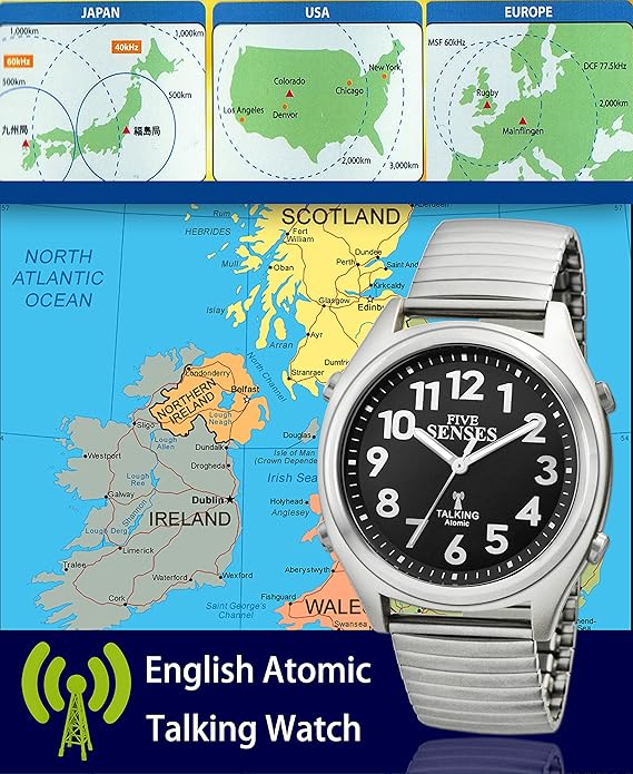 FIVE SENSES Atomic Talking Watch Seniors Men Women Loud Talking Sound Alarm for Visually Impaired