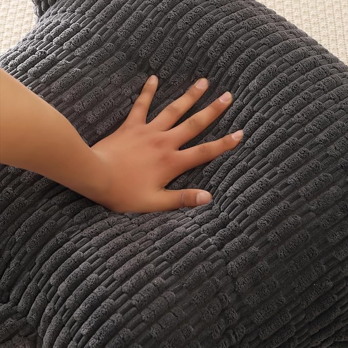 Reading Pillow for Sitting in Bed, Large Backrest Reading Pillow with Arm Rest,Back-Rest Support Cushion for Sit Up on Couch, Sofa, and Floor, Dorm Essentials (Grey Corduroy, Large(19"))