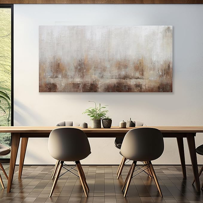Abstract Wall Art Home Decor Wall Brown Canvas Print Wall Art Framed Modern Abstract Artwork for Living Room Bedroom Dining Room Home Office Decor 24"x48"
