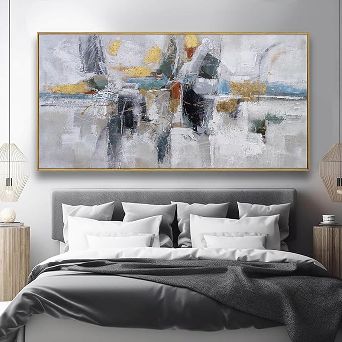 Abstract Wall Art Colorful Canvas Wall Art Living Room Decorations Large Wall Art Office Decor Abstract Watercolor For Home Bedroom Decor Kitchen Artwork 29x58 Inch With Framed