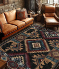 YIHOUSE Rustic Cabin Area Rug for Bedroom 6x9,Machine Washable Lodge Bear Rug,Non-Slip Low Pile Print Pattern Western Rug for Living Room