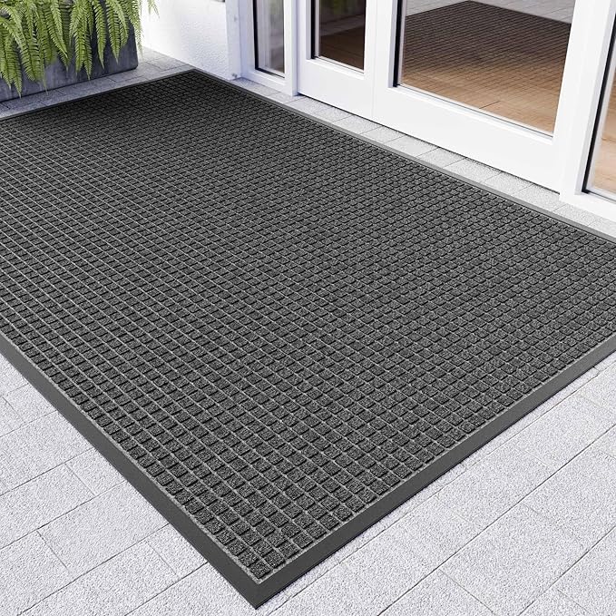 Front Door Mat Outside Entrance, 6' x 2' Heavy Duty Outdoor Mats for Entryway, All Season Weather Outdoor Doormat, Natural Rubber Non Slip Welcome Mats for Front Door