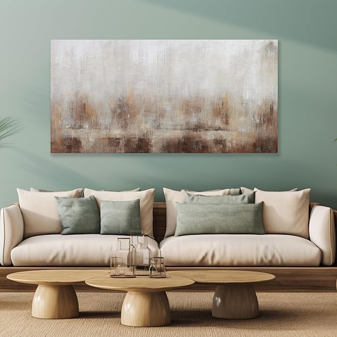 Abstract Wall Art Home Decor Wall Brown Canvas Print Wall Art Framed Modern Abstract Artwork for Living Room Bedroom Dining Room Home Office Decor 24"x48"